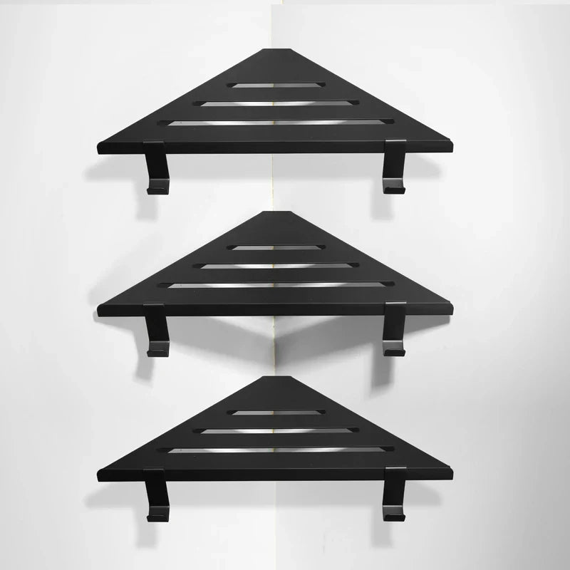 Afralia™ Brushed Gold Stainless Steel Bathroom Triangle Rack for Stylish Shower Storage