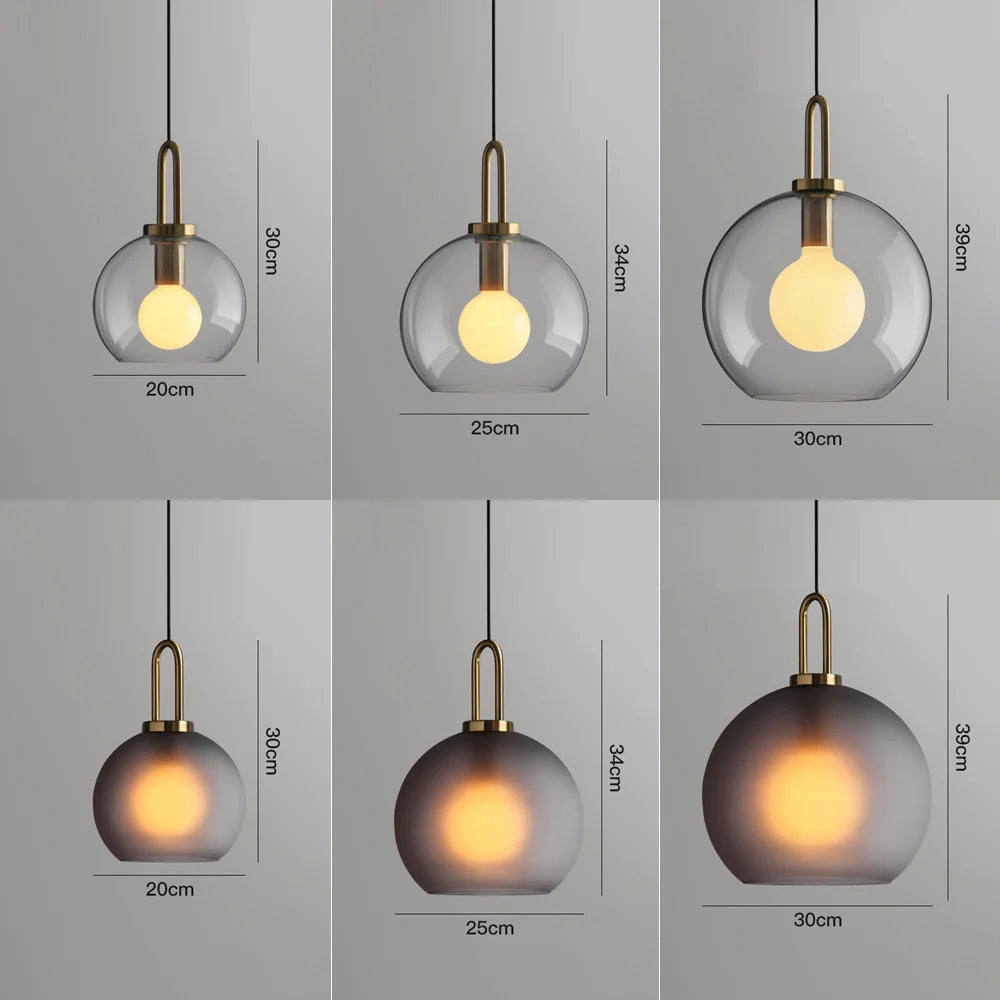 Afralia™ Glass Ball Pendant Light: Luxury Restaurant & Bar Nordic Bedroom Lamp