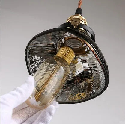 Afralia™ Vintage Glass Pendant Light in Loft Industrial Style Handlamp Suspensiom Luminaire