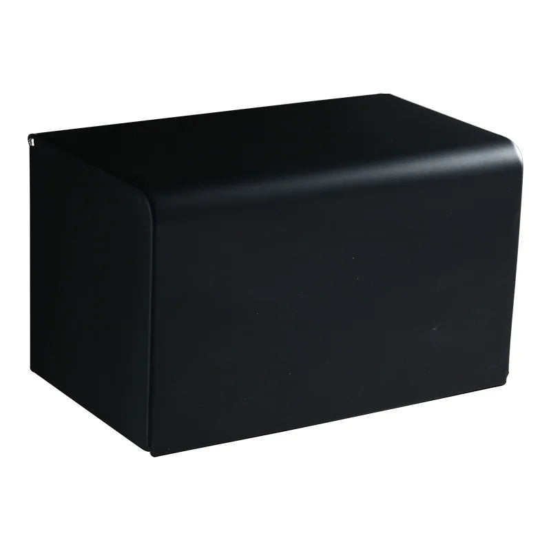 Afralia™ Black Aluminum Bathroom Paper Holder: Elegant Tissue Box Rack & Toilet Paper Holder