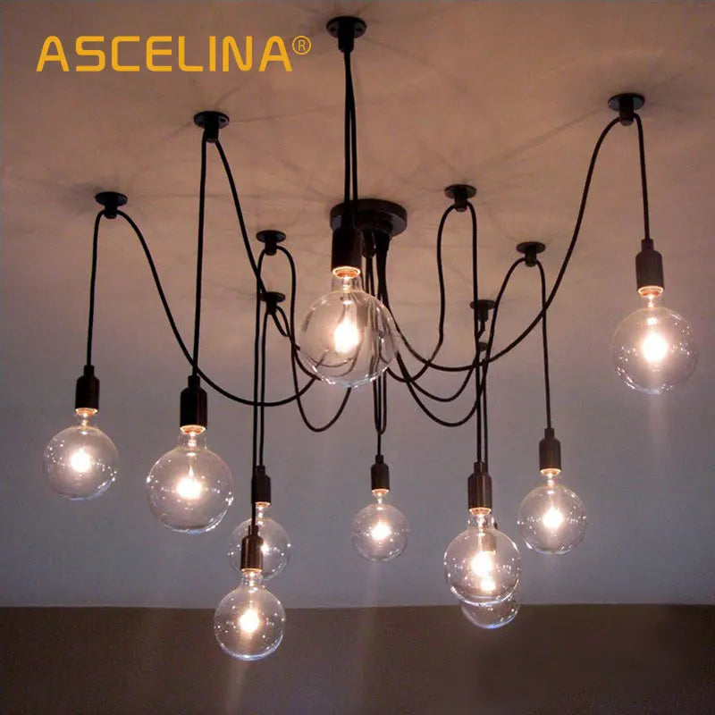 Afralia™ Spider Pendant: Retro Nordic Ceiling Lamp for Living Room & Cafe