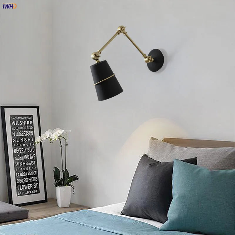 Afralia™ Nordic Swing Arm Wall Lamp | Modern Home Lighting for Living Room & Bedroom