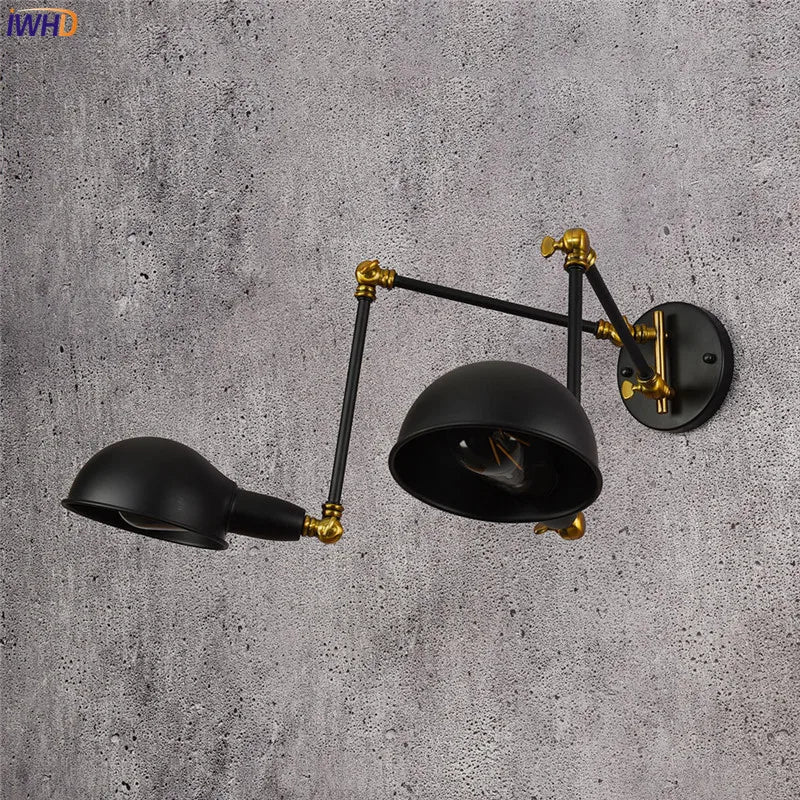 Afralia™ Vintage Industrial Swing Arm Wall Sconce Retro Edison Light Fixtures