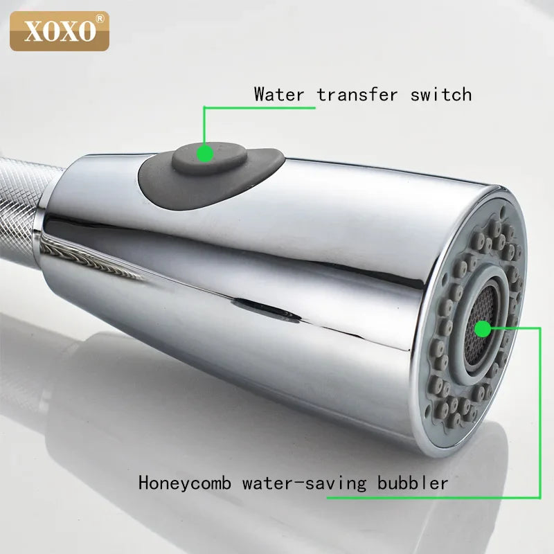 Afralia™ Chrome Single Handle Pull Out Kitchen Faucet Swivel 360 Degree Water Mixer Tap