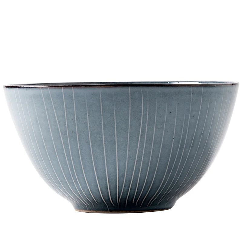 Afralia™ Retro Ceramic Ramen Noodle Bowl - QX-06