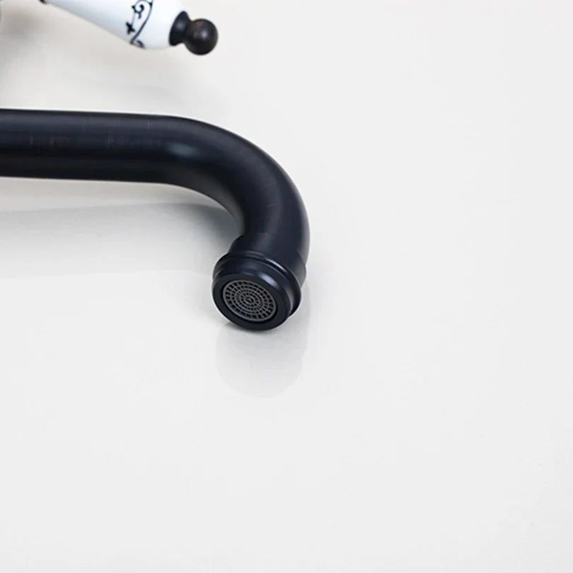 Afralia™ Oil Rubbed Bronze Tall Spout Basin Faucet with Ceramic Handle