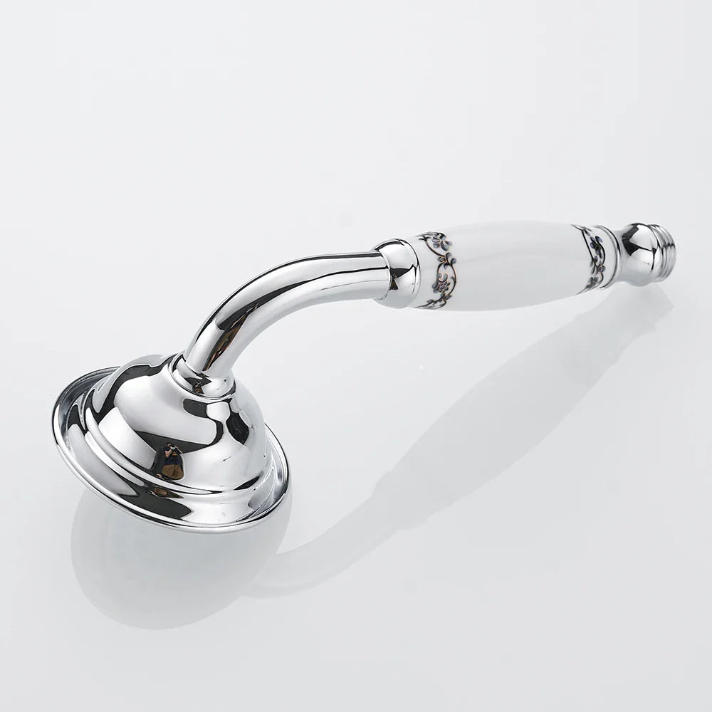 Afralia™ Antique Brass Hand Held Shower with Luxury Ceramics - Round Rainfall Faucet
