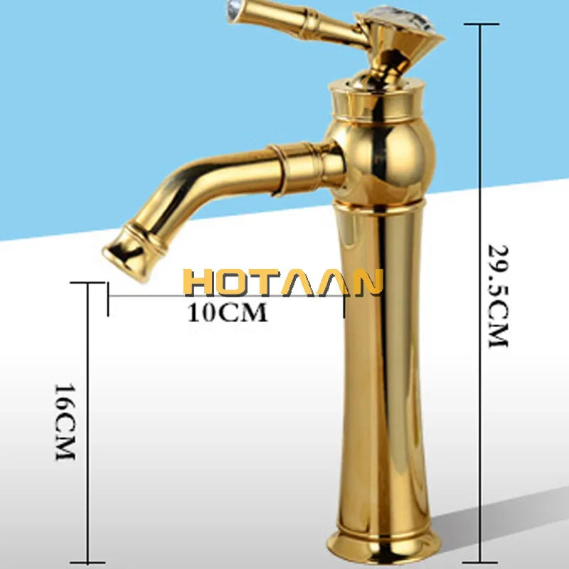 Afralia™ Gold Bathroom Faucet | Modern Basin Tap with High Arc Design