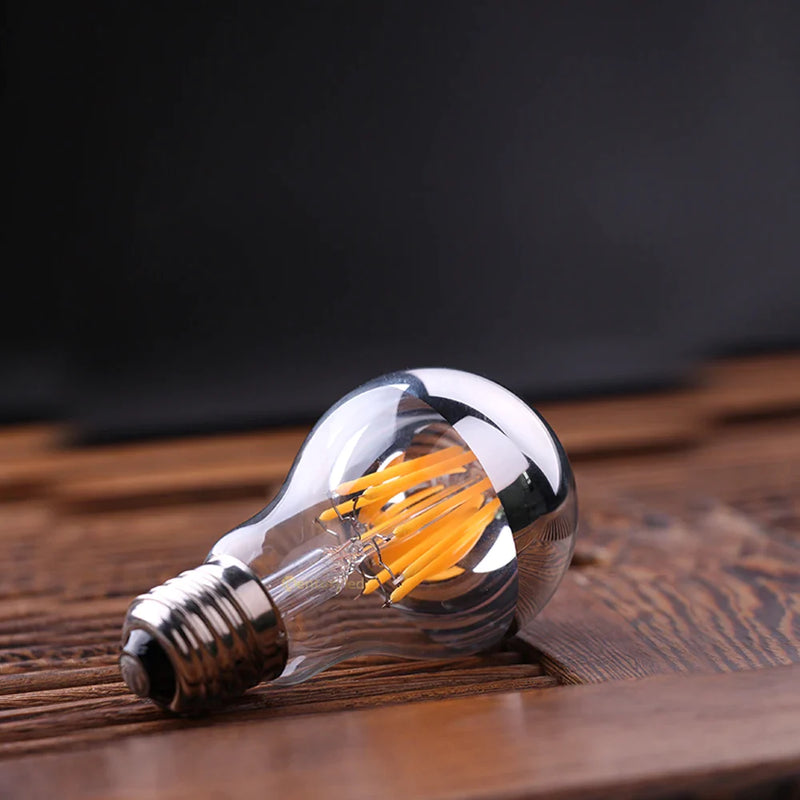 Afralia™ LED Filament Bulb A19 Silver Bowl 8W 800lm Dimmable CRI 85 2700K 6000K Warm Cold