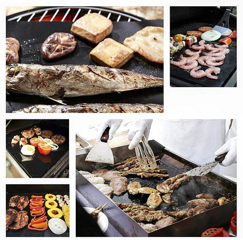 Afralia™ BBQ Grill Mat: Fiber Non-Stick Hot Plate, Portable & Easy Clean BBQ Accessory