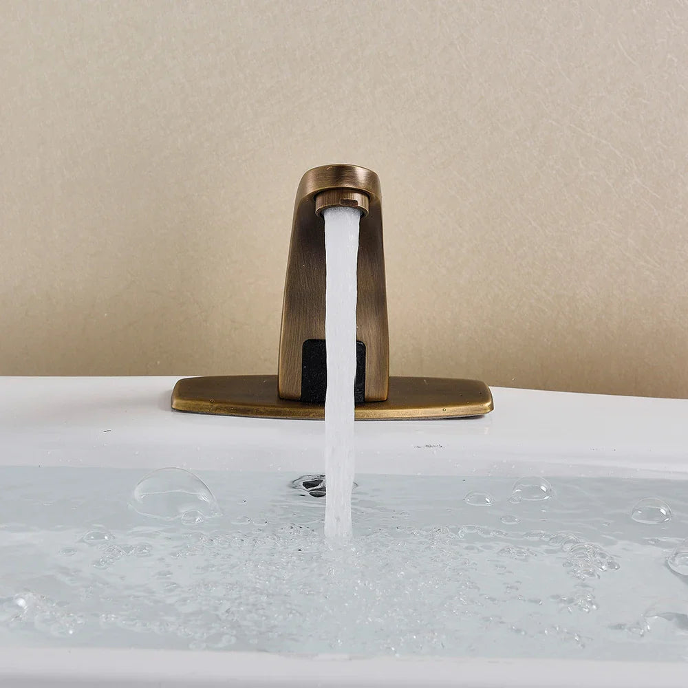 Afralia™ Touchless Brass Basin Faucet - Automatic Sensor Bathroom Sink Tap