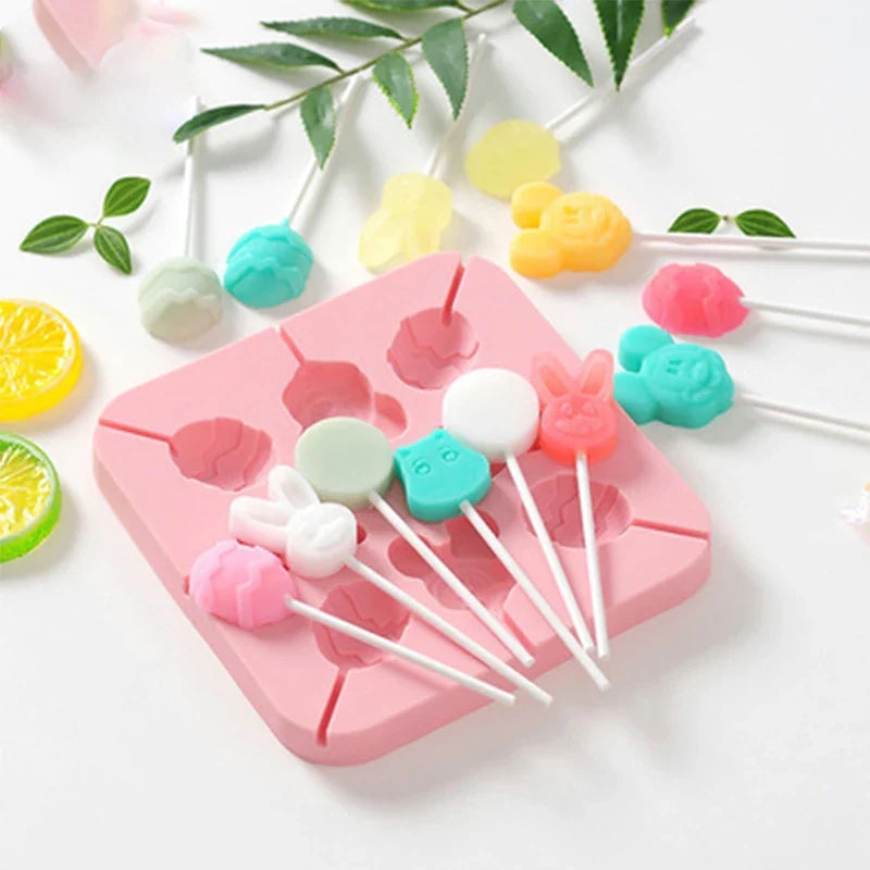 Afralia™ Silicone Lollipop Mold for DIY Candy Decor with Cute Patterns