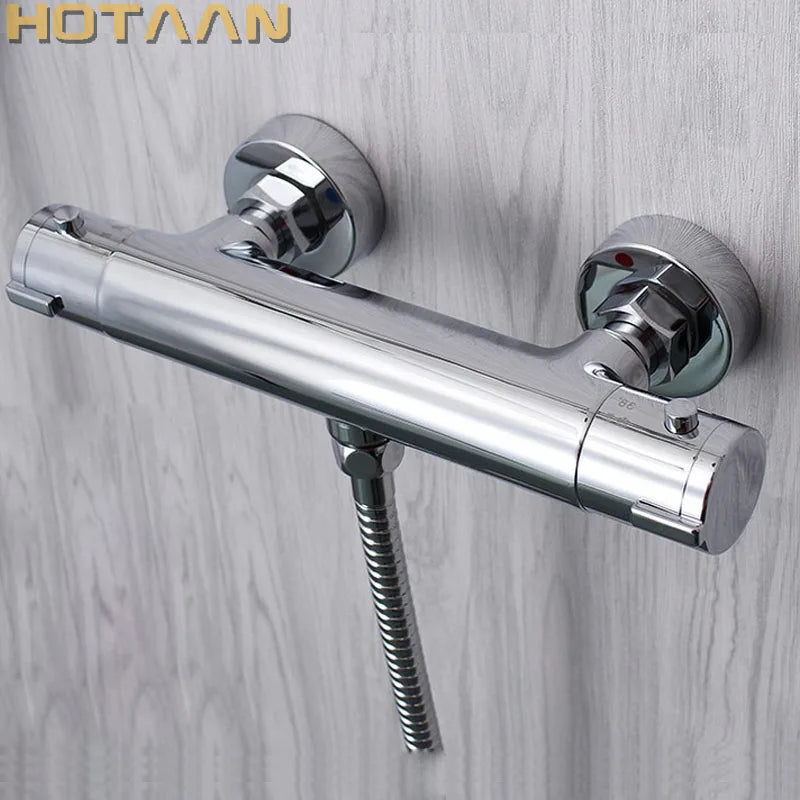 Afralia™ Thermostatic Shower Faucet Mixer, Chrome Finish