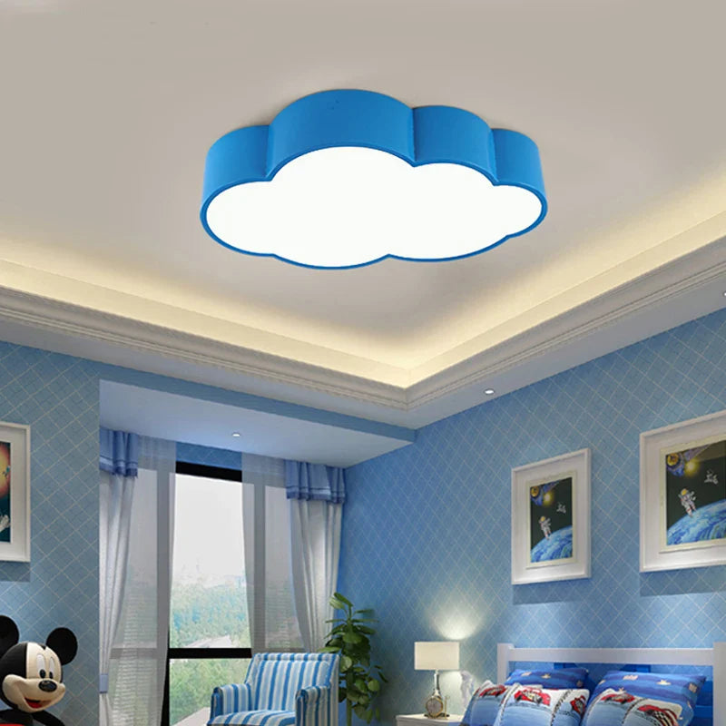 Afralia™ LED Cloud Kids Room Ceiling Light - Yellow Blue Red White Fixtures