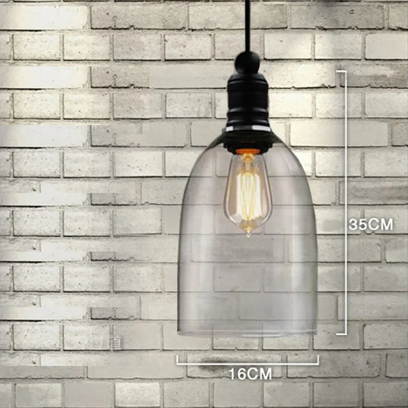 Afralia™ Vintage Glass Pendant Lamp in Retro Loft Industrial Style