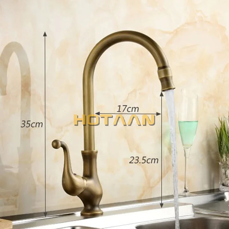 Afralia™ Antique Brass Swivel Basin Mixer Tap - YT-6034