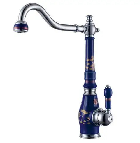 Afralia™ Brass Porcelain Kitchen Faucet, Chrome Finish Swivel Basin Sink Mixer
