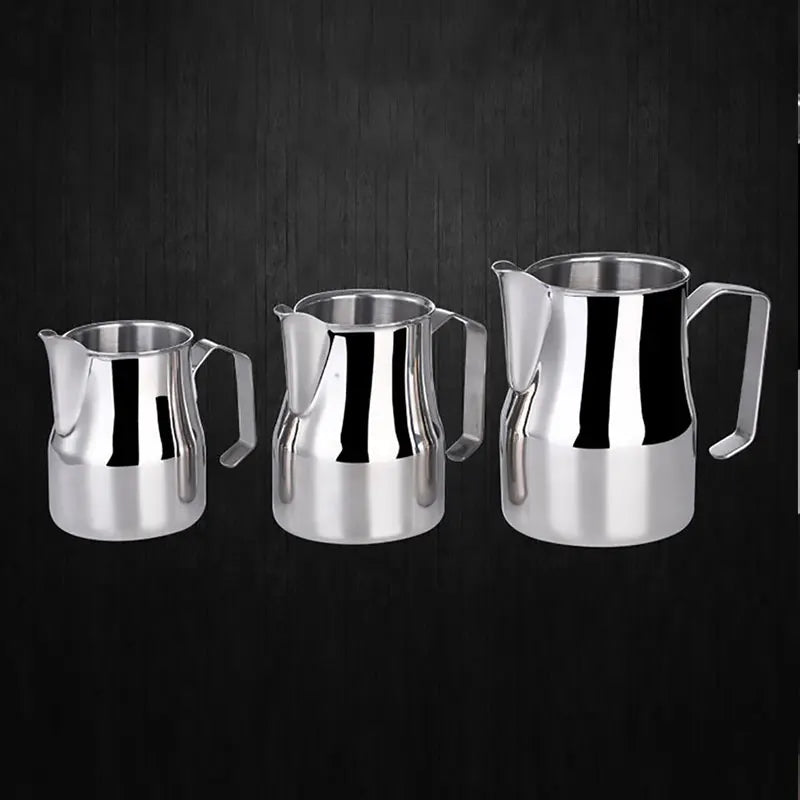 Afralia™ Stainless Steel Milk Frothing Pitcher with Rounded Spout in 350/550/750ml Sizes