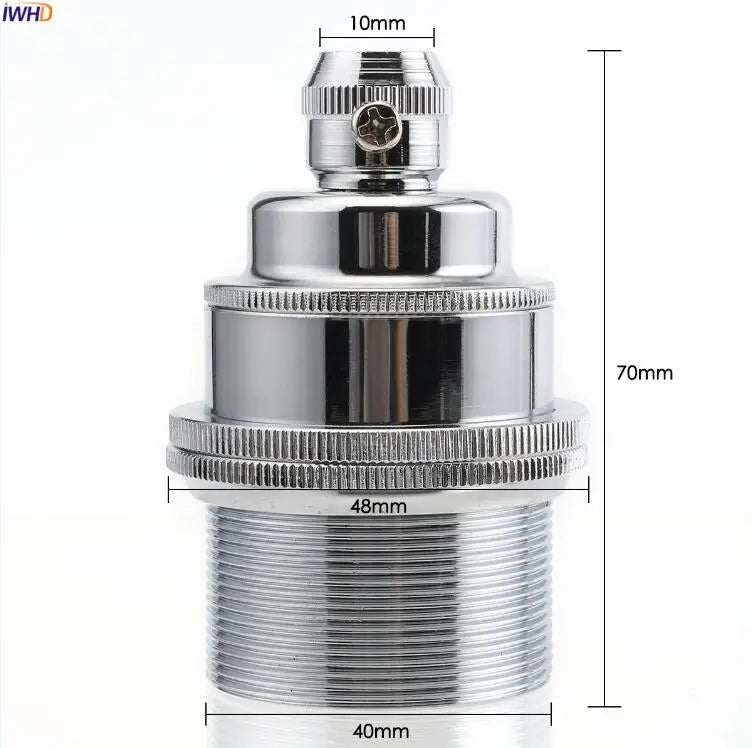 Afralia™ Yellow Vintage E27 Aluminum Lamp Holder for LED Light Bulbs