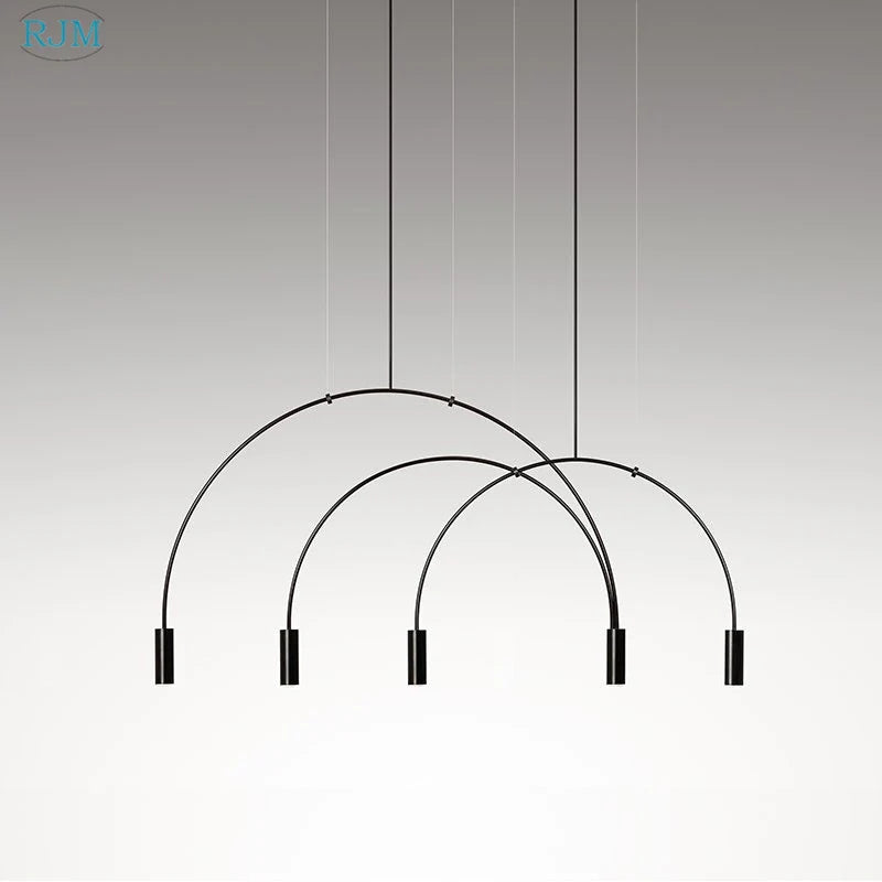 Afralia™ Postmodern Arch Chandelier for Restaurant Living Room Bedroom Cafe Study Lighting