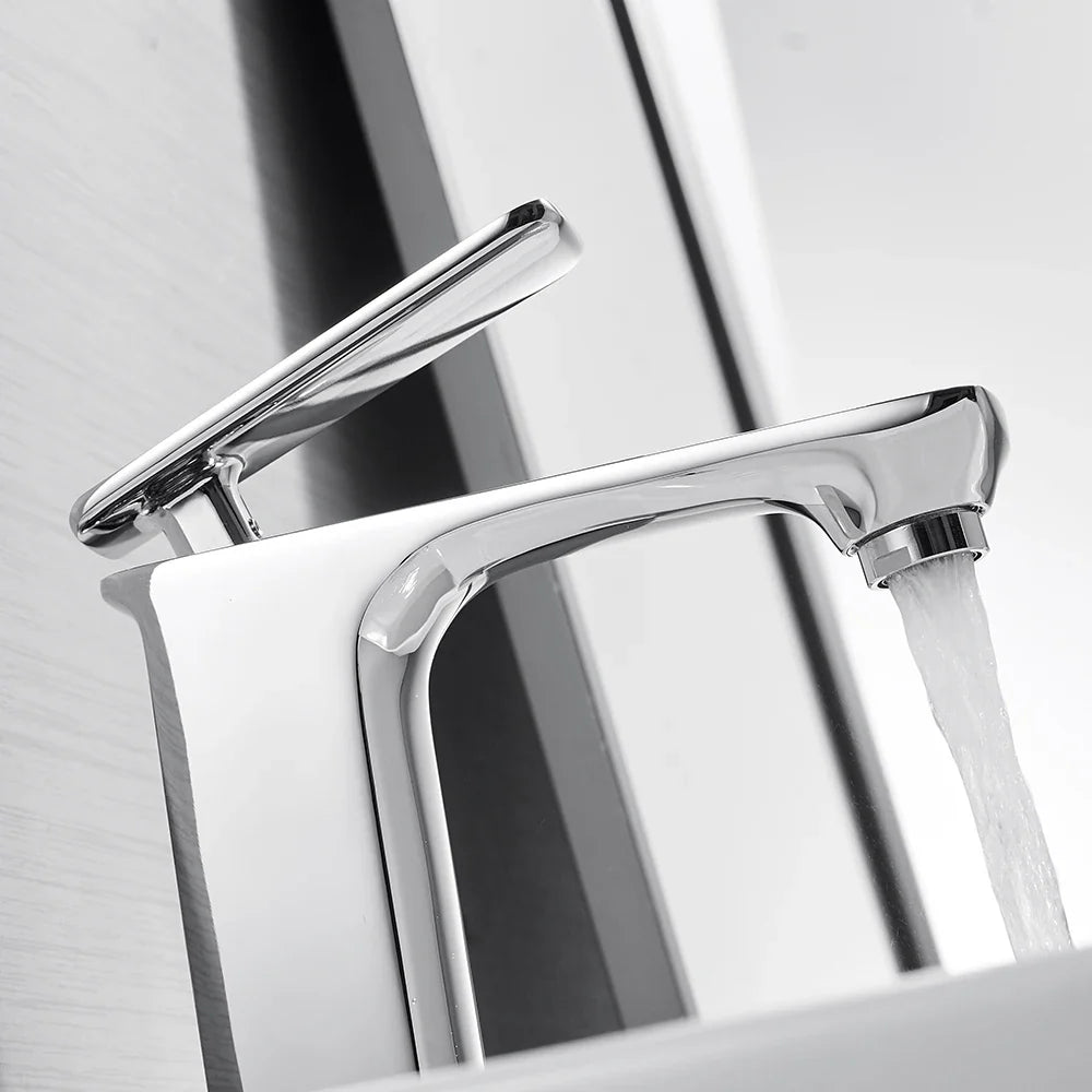 Afralia™ Chrome Basin Faucet Mixer Single Handle Hot Cold Tap Wash Deck 9920L
