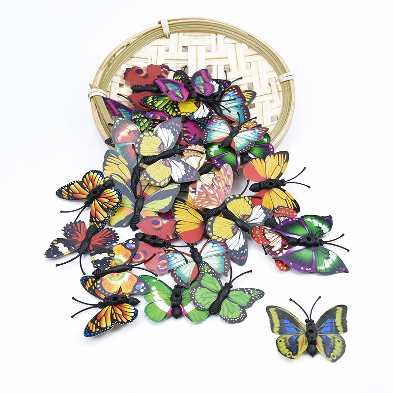 Afralia™ Plastic Butterfly Fridge Sticker Set for Home Decoration and DIY Gifts