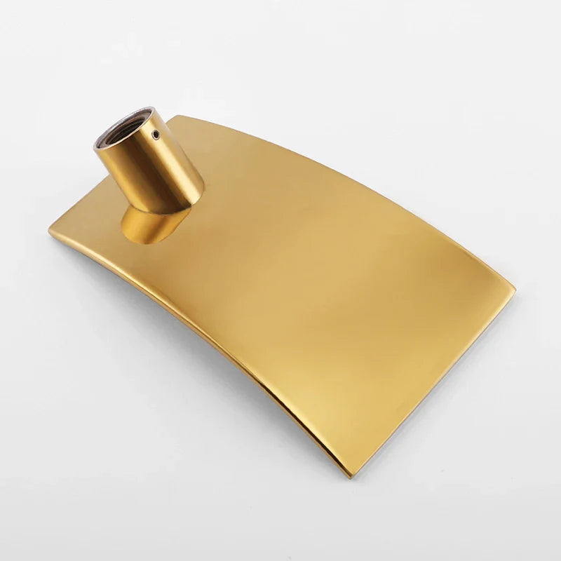 Afralia™ Retro Waterfall Brass Basin Faucet Hot Cold Under Counter Gold Black Water