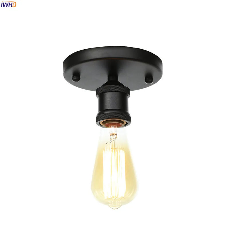 Afralia™ Black Metal Vintage Edison Ceiling Lamps for Industrial Living Room Decor