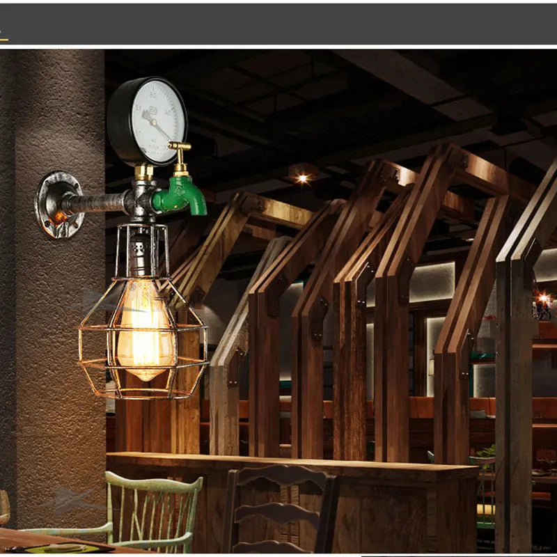 Afralia™ Industrial Retro Wall Light: Steam Punk Lighting Fixtures for Home Decor