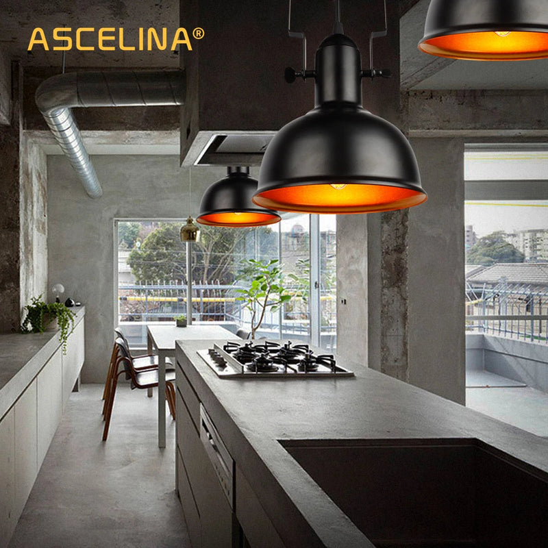 Afralia™ Industrial Pendant Light: Retro Iron Hanging Lamp for Home & Store Decor Lighting