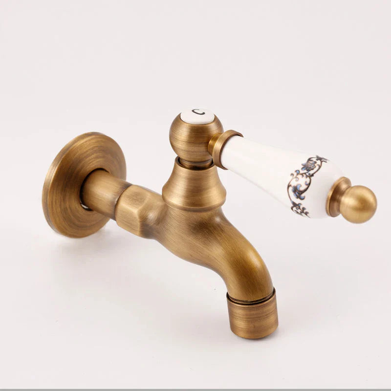 Afralia™ Brass Antique Bibcock Faucet for Garden and Laundry, Cold Water Tap