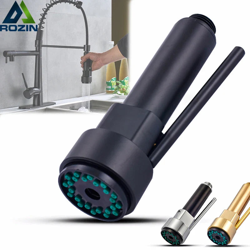 Afralia™ Matte Black Golden High Pressure Kitchen Faucet Spray Head Spout