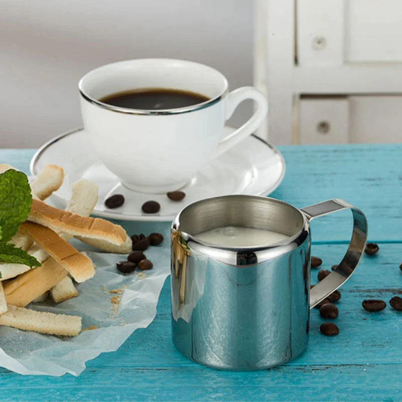 Afralia™ Stainless Steel Milk Frothing Pitcher Milk Jug for Espresso Latte
