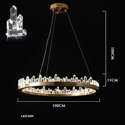 Afralia™ Golden Crystal LED Chandelier for Modern Dining Room
