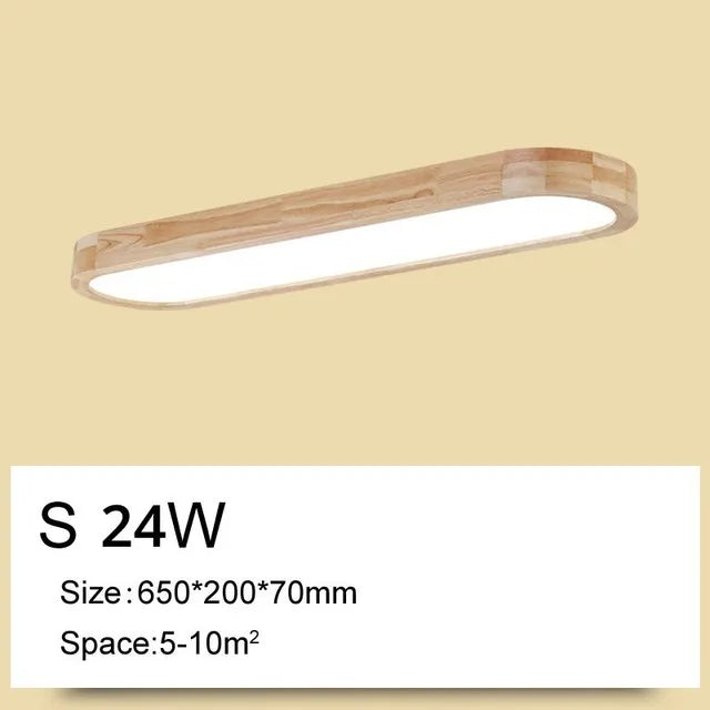 Afralia™ Wood LED Ceiling Lamp for Home Decor - Remote Control Panels for Living Room