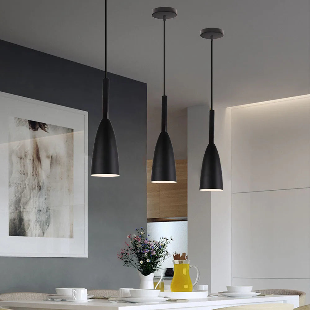 Afralia™ Nordic Aluminum Pendant Lights Modern E27 LED Hanging Kitchen Lamps Fixtures
