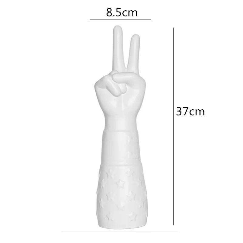 Afralia™ Abstract Character White Ceramics Vase Home Decor Handcrafted Modern Flower Arrangement