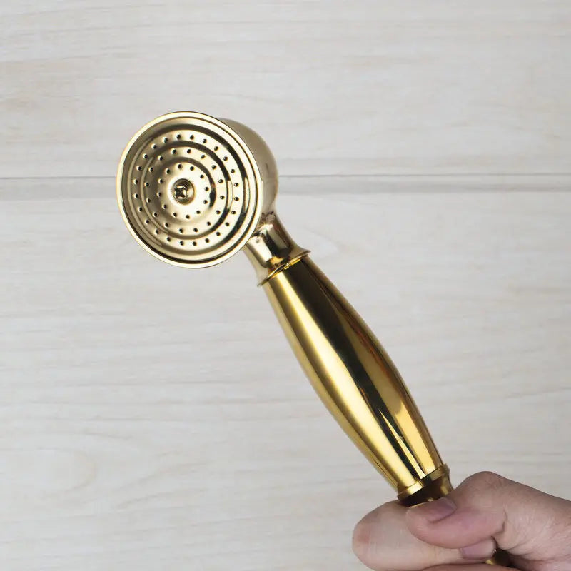 Afralia™ Golden Double Handles Shower Faucet Mixer for Bathroom Sink and Bathtub