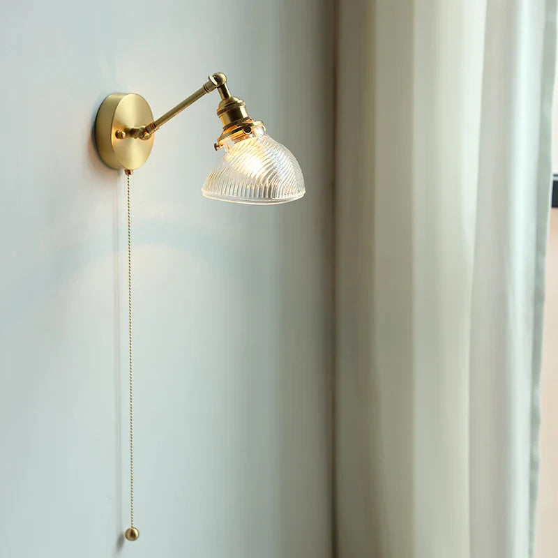 Afralia™ Copper Glass LED Wall Sconce: Modern Nordic Stair & Bathroom Mirror Light