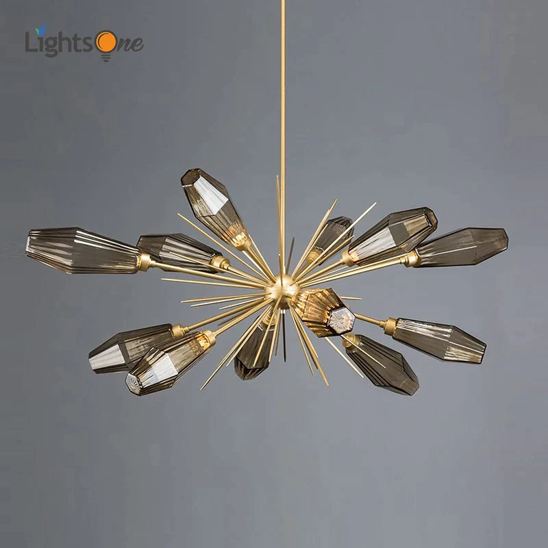 Afralia™ Glass Art Chandelier for Living Room, Bedroom, Study - Modern Minimalist Design