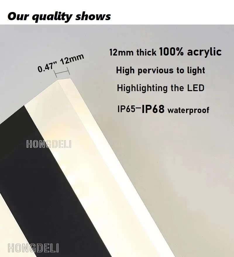 Afralia™ LED Outdoor Wall Lamp IP65 Waterproof Modern Garden Porch Light