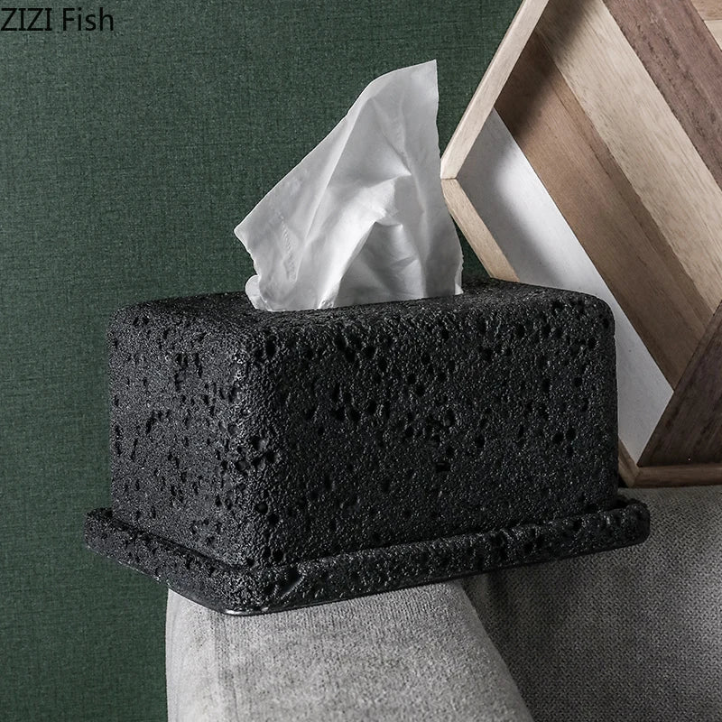 Afralia™ Cement Tissue Box Rack | Modern Kitchen & Restaurant Decor