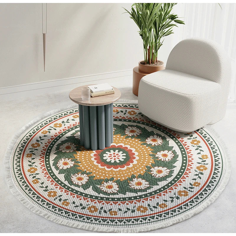 Afralia™ Bohemian Ethnic Round Area Rug for Bedroom and Balcony Floor – Christmas New Year Gift