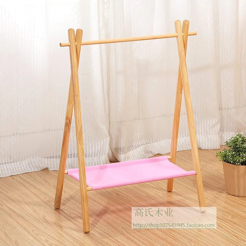 Afralia™ Pet Clothes Organizer & Storage Rack Wood Shelf for Home Living Room
