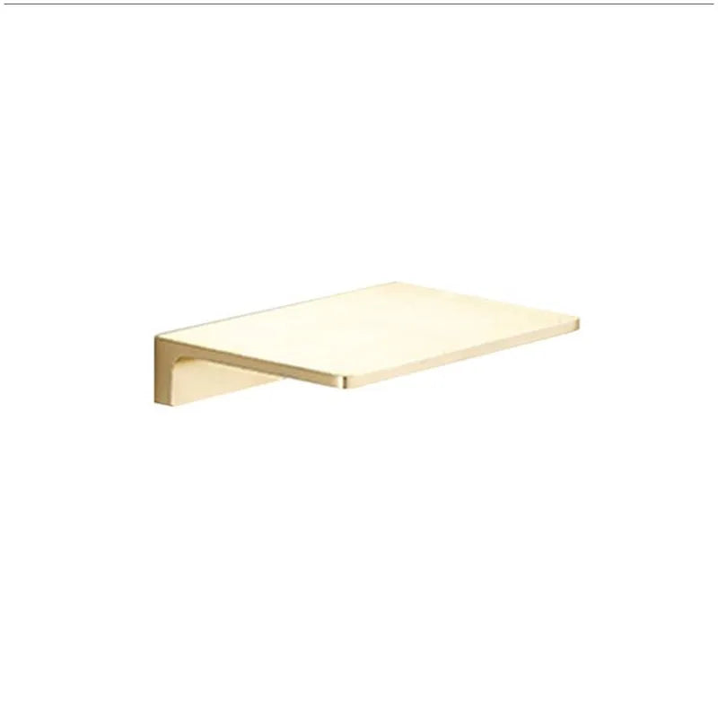 Afralia™ Total Brass Wall Mounted Bathroom Shelf in Brushed Gold Finish