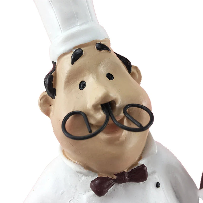 Afralia™ Chef Mustache Figurine for Kitchen Decor - 24cm Resin Message Board & Table Ornament