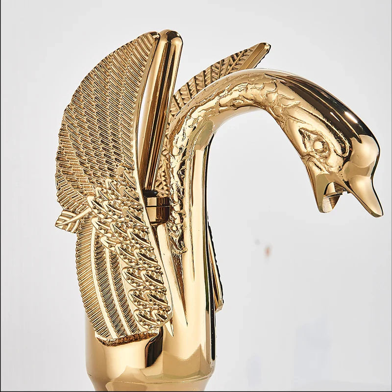 Afralia™ Swan Shape Basin Faucet - Brass Deck Mount Bathroom Mixer