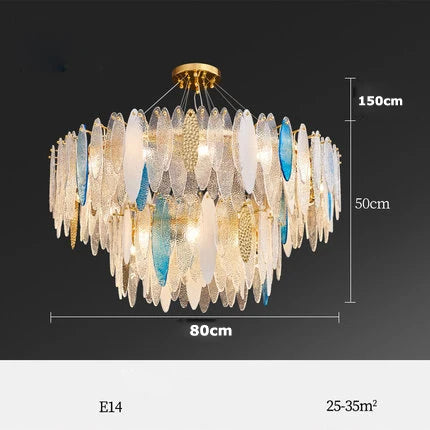 Afralia™ Art Deco Glass Iron LED Chandelier for Dinning Room