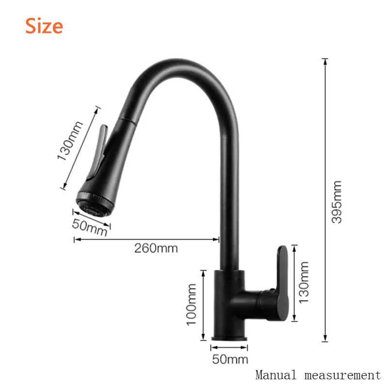 Afralia™ Pull-Out Kitchen Faucet | 4 Water Modes | 360° Rotation & 3 Colors