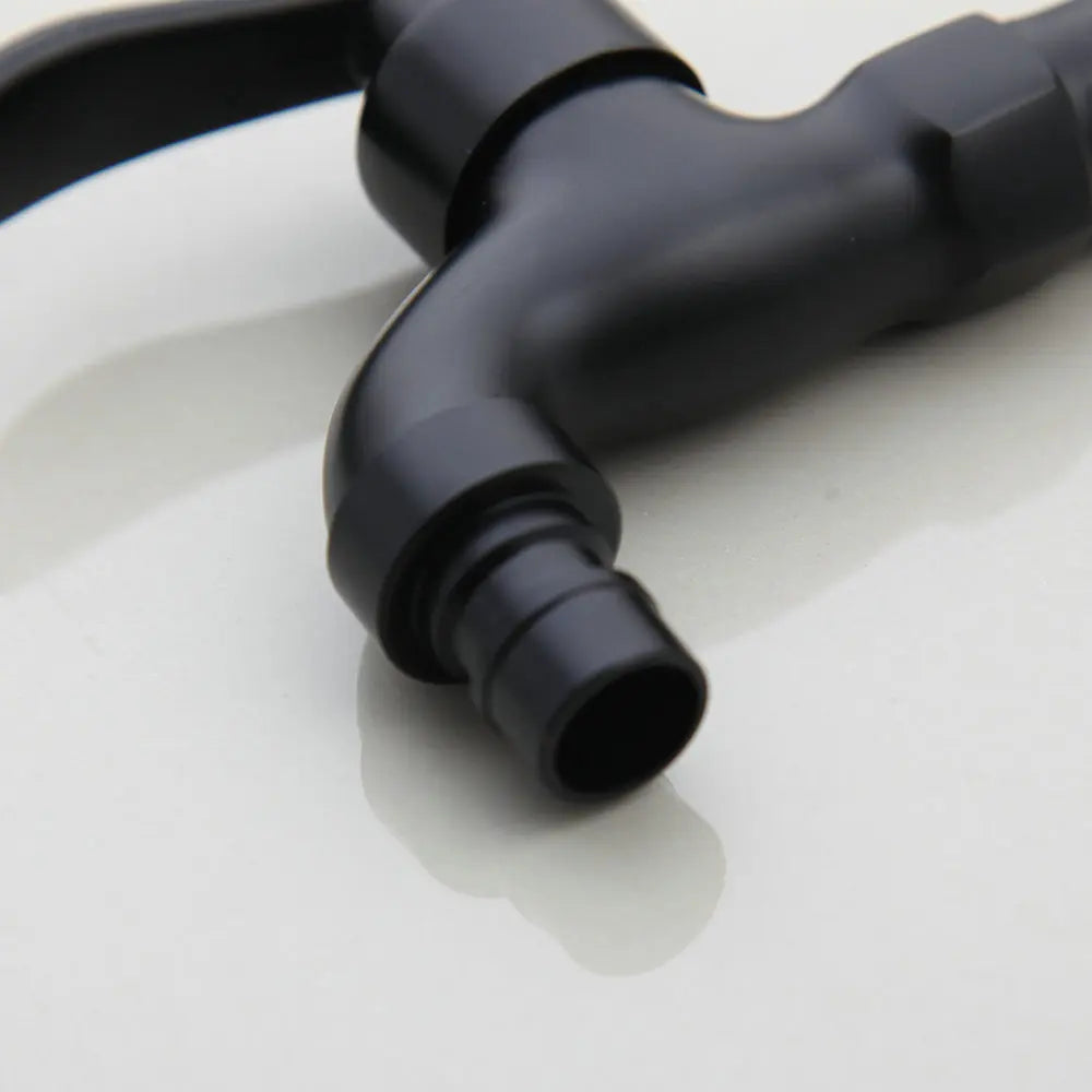 Afralia™ Matte Black Wall Mount Washing Machine Faucet - Black Basin Sink Tap